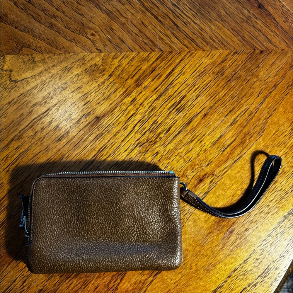 Coach Tan Leather Wristlet - Picture 4 of 5
